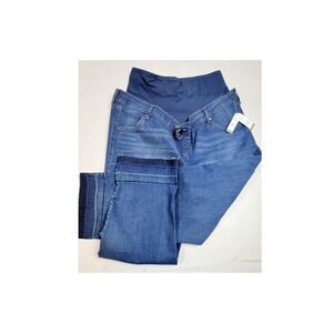 Time and Tru Maternity Straight Leg Jeans Blue Released Hem XXL 20 Comfort Band
